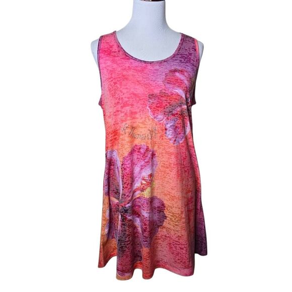 No Brand Other - Kai Wahine Designs St Thomas VI Hibiscus Burnout Tank Cover Up Dress Pockets L